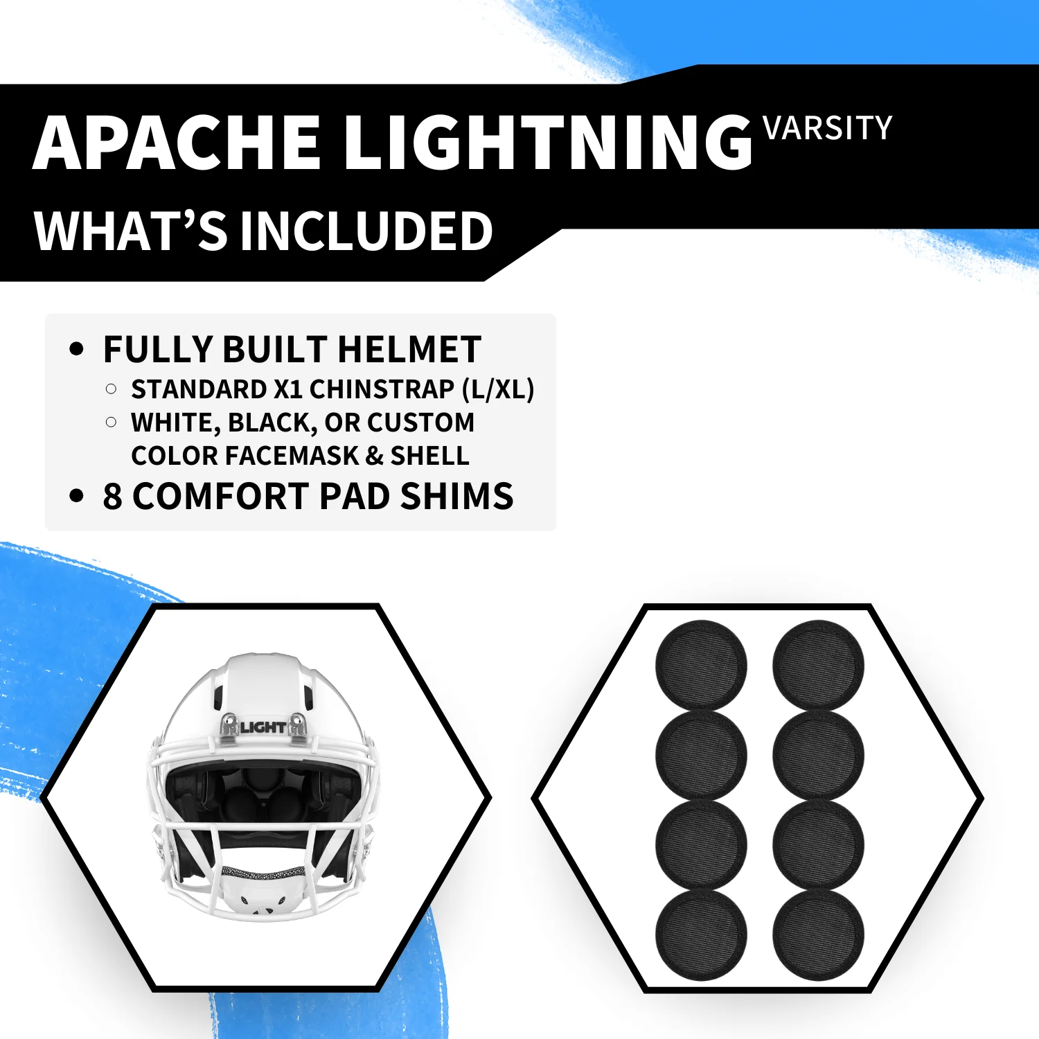 Apache Lightning Varsity Football Helmet - Image 3